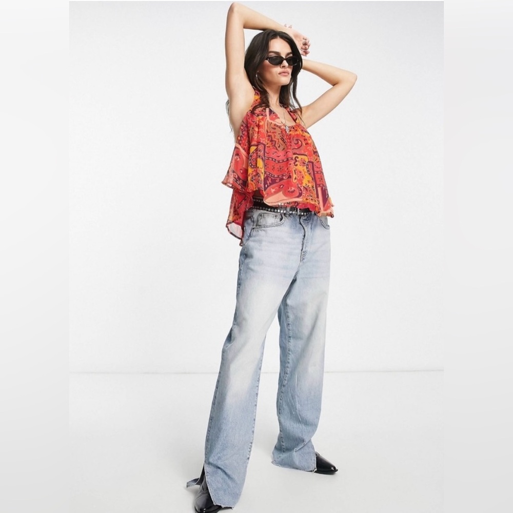 NWT Free People Strawberry Tank - Meadow Combo